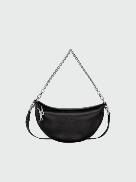 Longchamp -Cartera pequeña de cuero, Smile Negro
