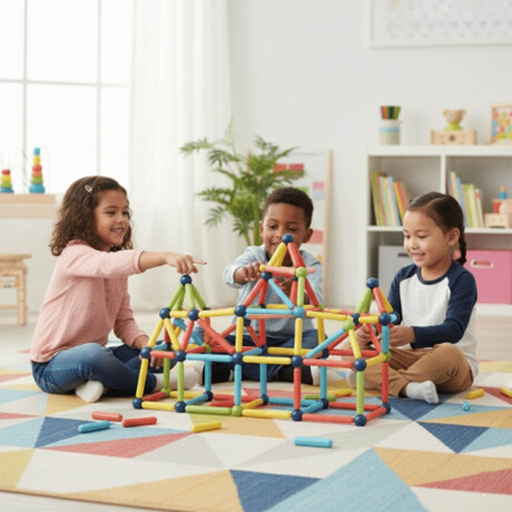 Juego Bloques Sticks Magnéticos 166pcs Construcción Juego Bloques Sticks Magnéticos 166pcs Construcción