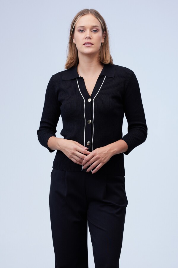 Cardigan Botones NEGRO/BLANCO