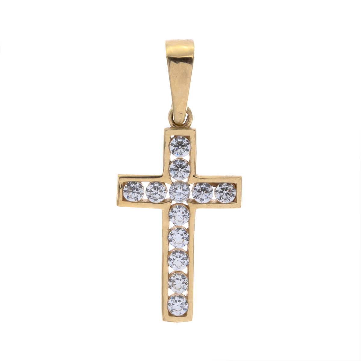 Cruz de oro 18 ktes con circonias. 