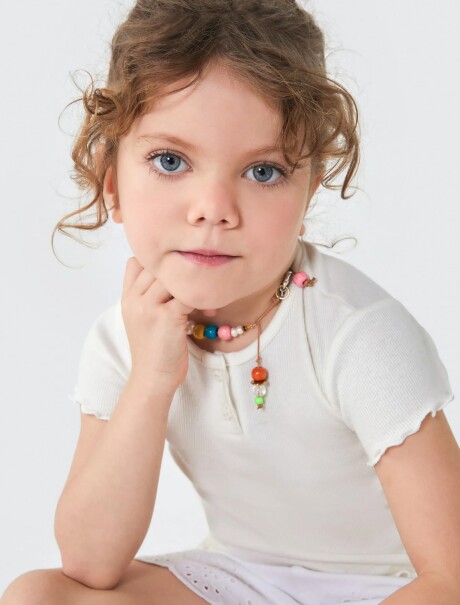 BLUSA INFANTIL CON BOTONES BEIGE