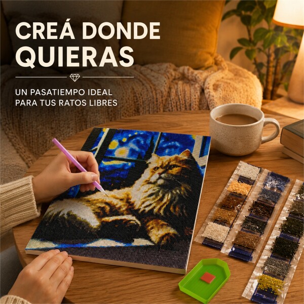 Kit de Pintura Diamante 5D Gatitos 40 x 30 cm DISEÑO 1