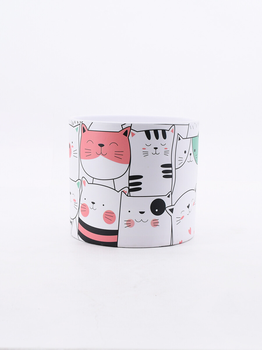 MACETA GATITOS - ESTAMPADO 