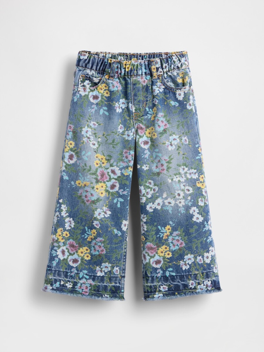 Jean Baggy Floral Toddler Niña - Floral Print 