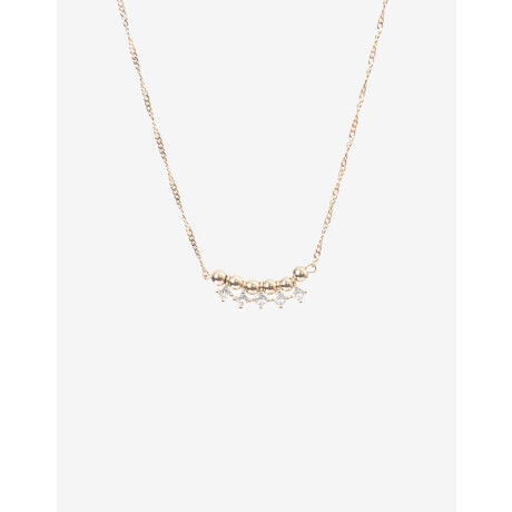 Collar Con Charm De Cubic Zirconia Dorado