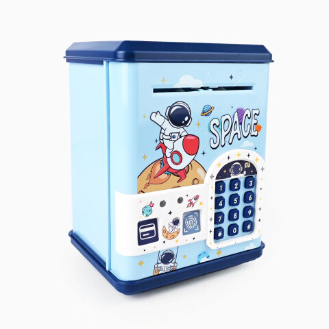 Alcancía Infantil Caja Fuerte Juguete Con Sonido Luces Atrix Variante Color Azul
