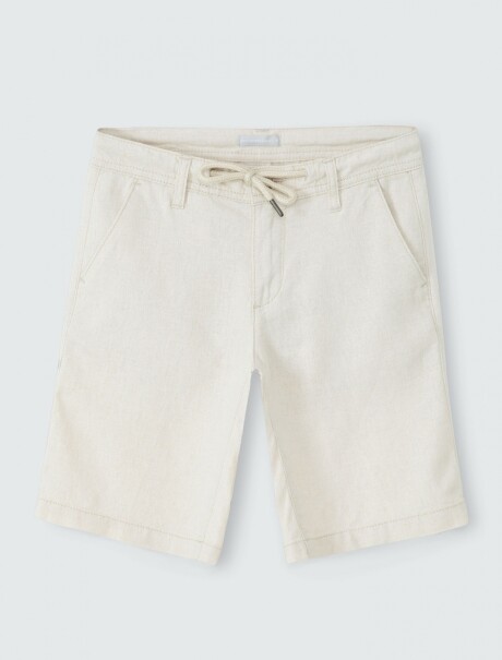 BERMUDA INFANTIL DE LINHO BEIGE