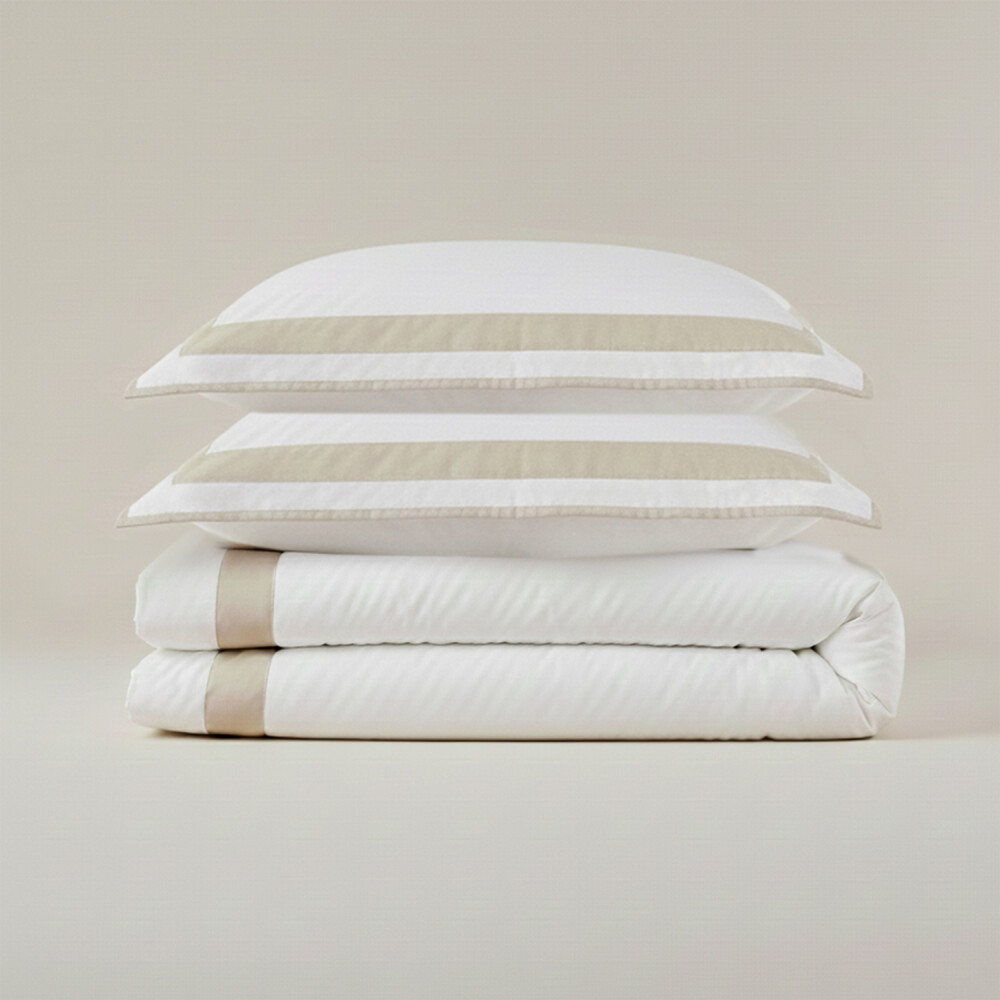 Acolchado 250x250 Finezza 400 hilos - Pilar Blanco y Beige