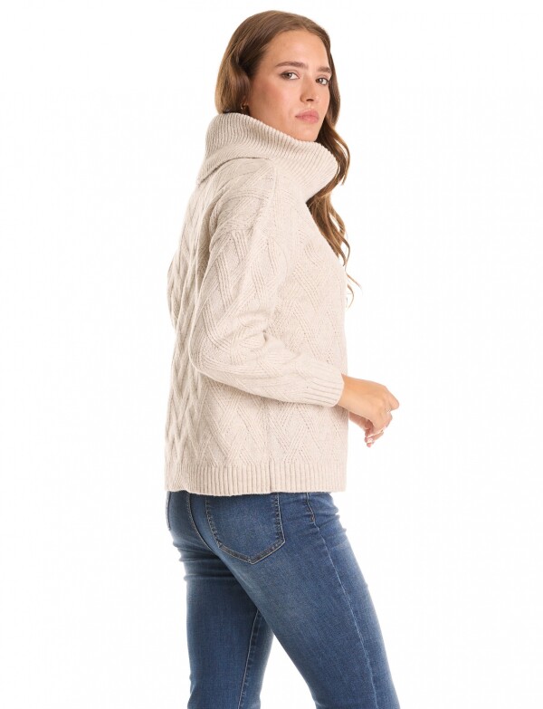 Buzo Cuello Volcado BEIGE CLARO