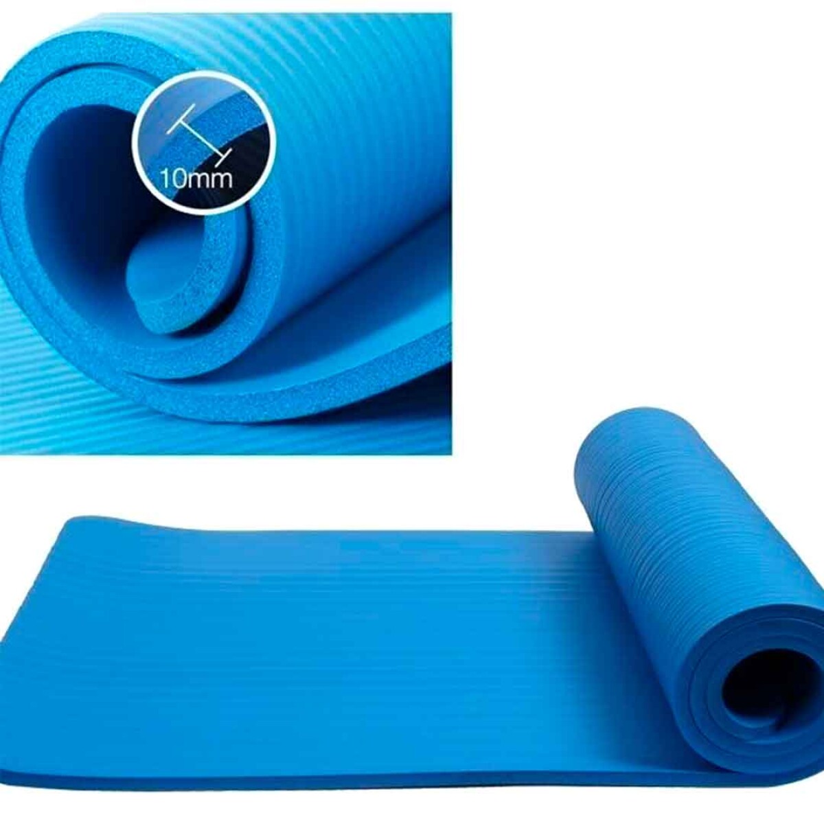 Colchoneta Yoga Mat 10mm Pro Reforzada - AZUL 