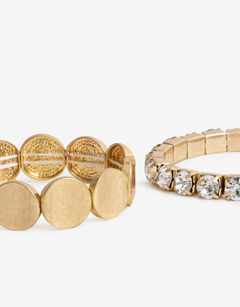 Pulseras Elásticas Sets Strass Set De Pulseras Elásticas - Dorado Oro Amarillo