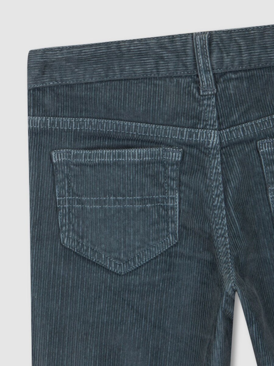 Pantalon 5 Bolsillos Pana Petroleo Claro