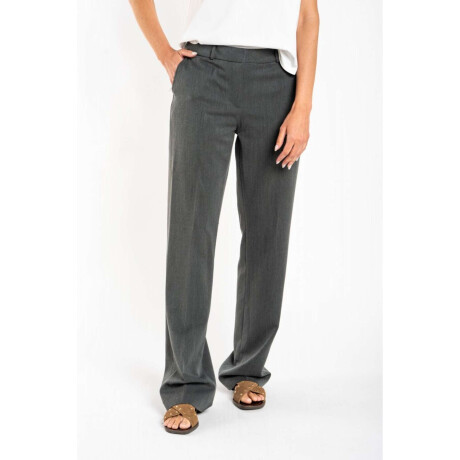 Pantalon Recto Linea Ejecutiva Gris Melange