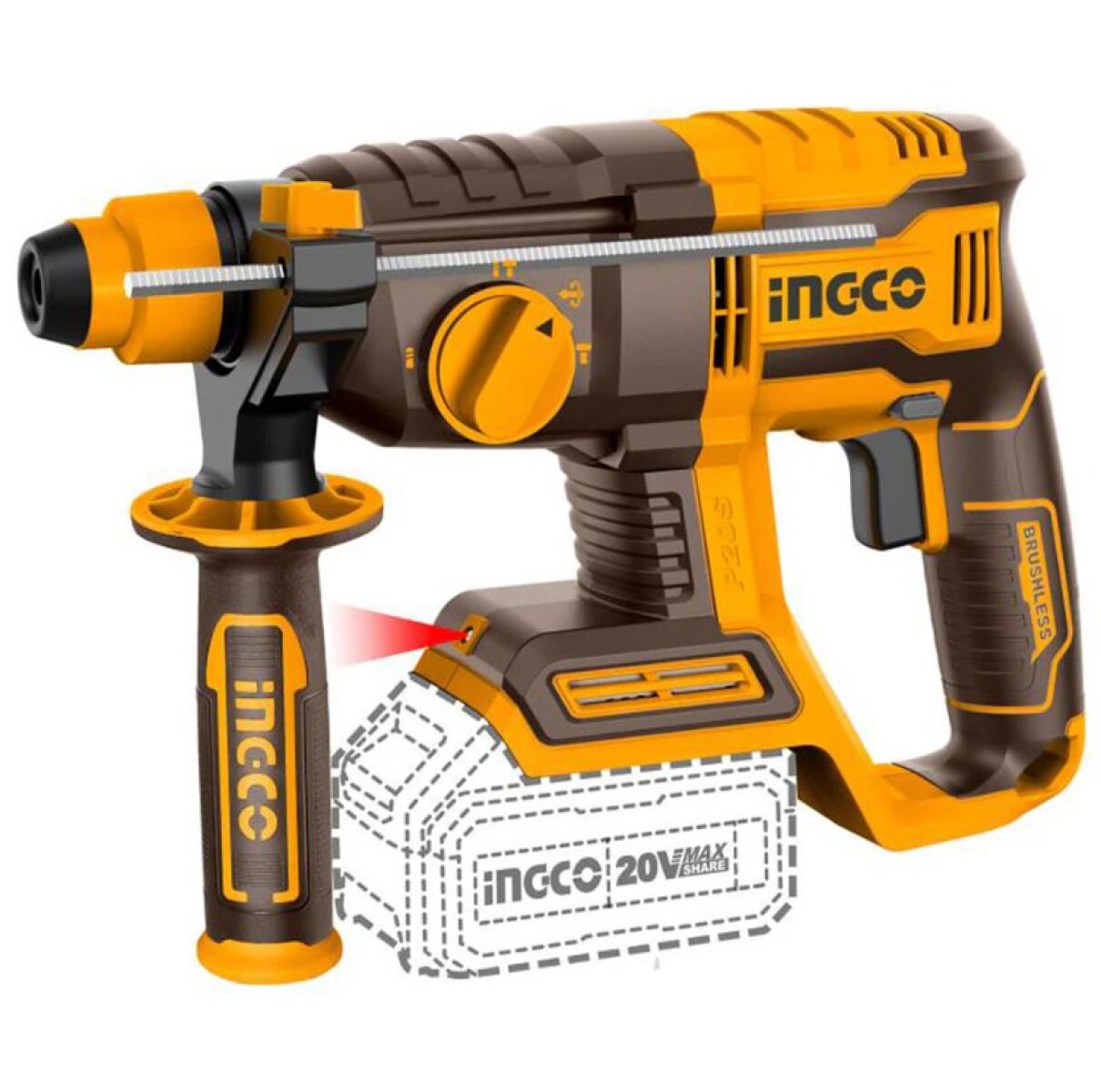 ROTOMARTILLO 20V 4 FUNCIONES 22MM INGCO CRHLI20208 