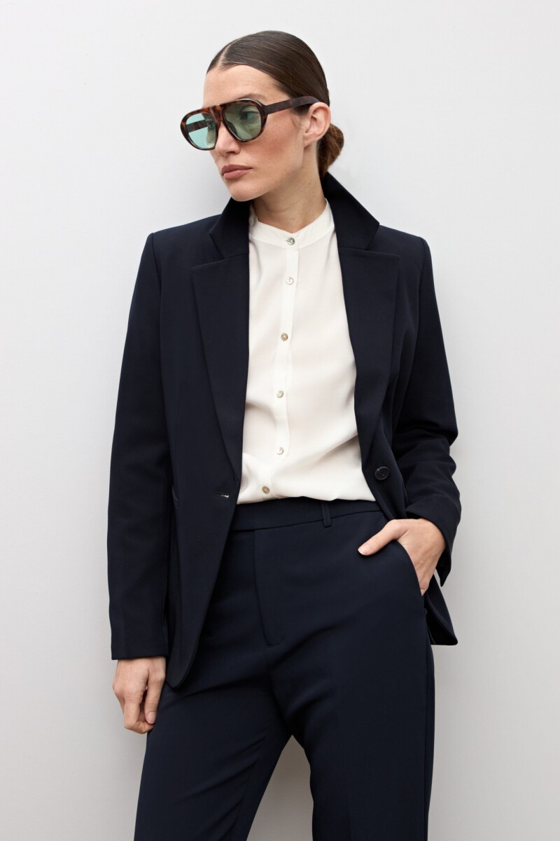 Blazer clásico un botón azul marino