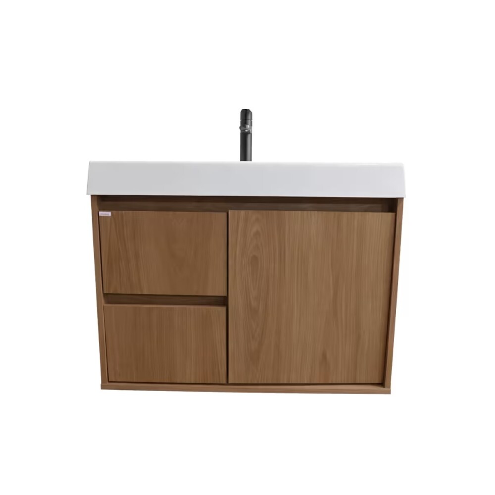 Mueble De Baño Suspendido Nicole 78 Cm Mesada y bacha embutida en resina natural Mueble De Baño Suspendido Nicole 78 Cm Mesada Y Bacha Embutida En Resina Natural