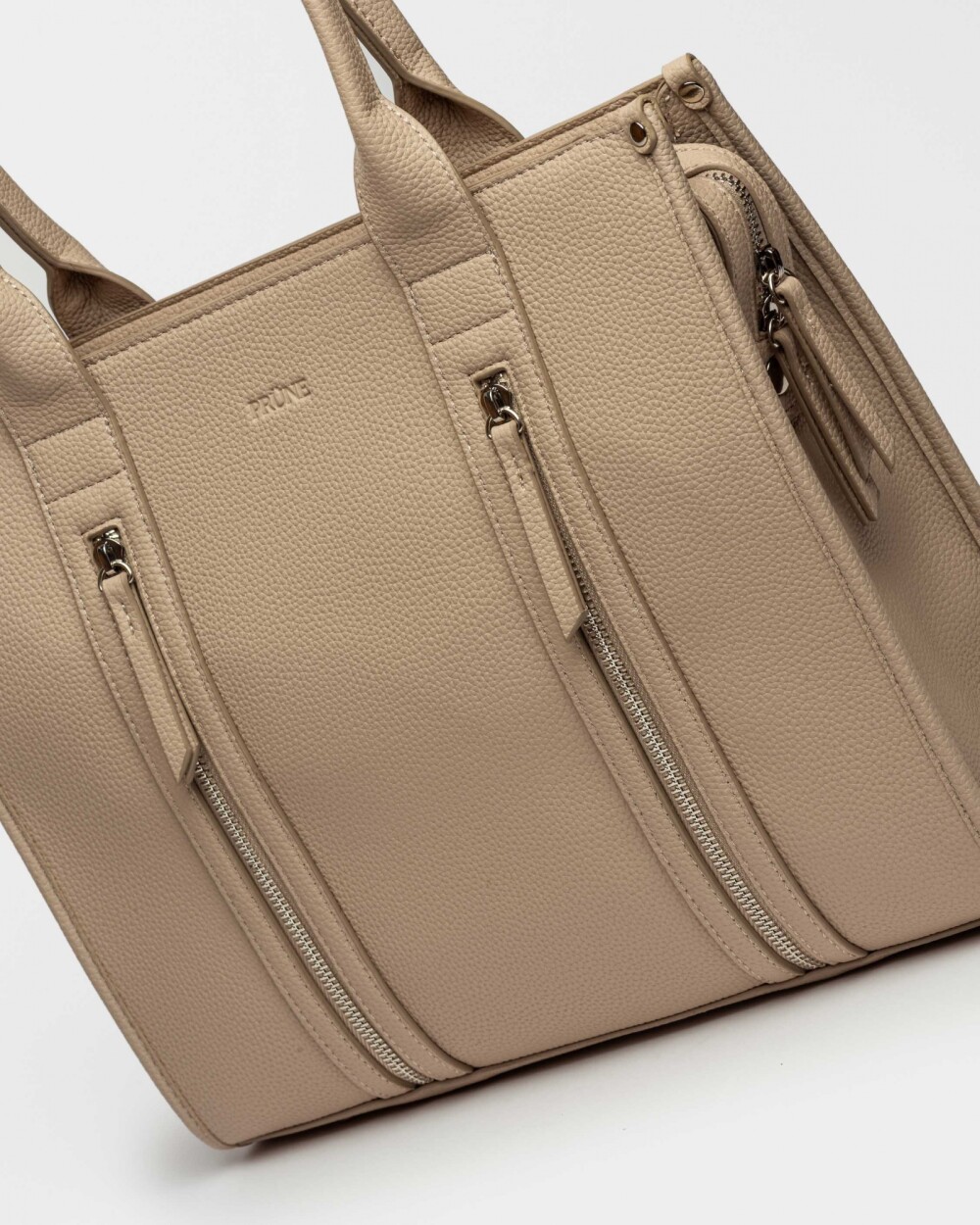 Shopper Oak En Efecto Cuero Graneado Natural