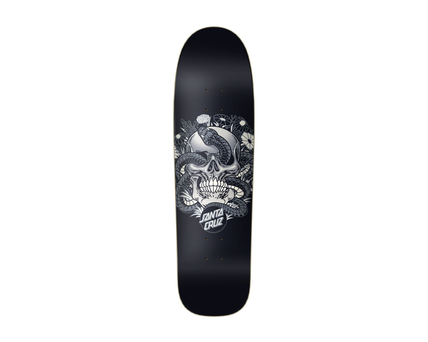Deck Old School Santa Cruz Botanic Skull - Black 9.31" (Sólo Tabla · Lija Incluída) 