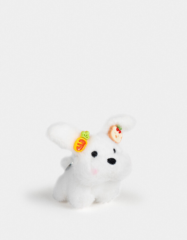 Llavero Peluche Llavero Y Charm De Peluche De Perrito - Blanco Crudo