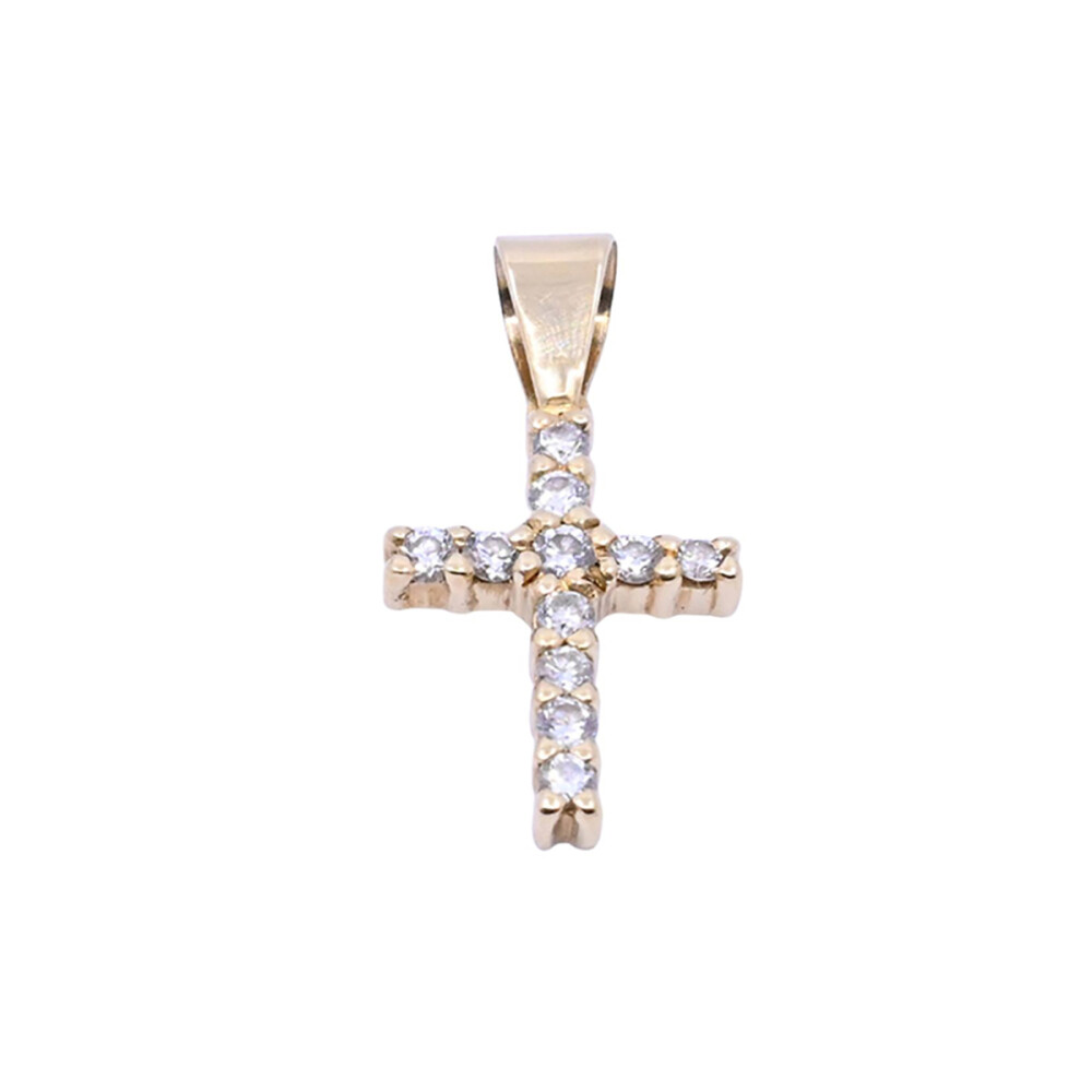 Cruz oro 18k y brillantes engarce 4 puntas. Cruz oro 18k y brillantes engarce 4 puntas.