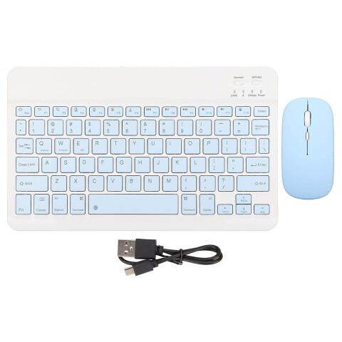 Combo Ledstar As-110 Teclado + Mouse Bluetooth Recargable CELESTE