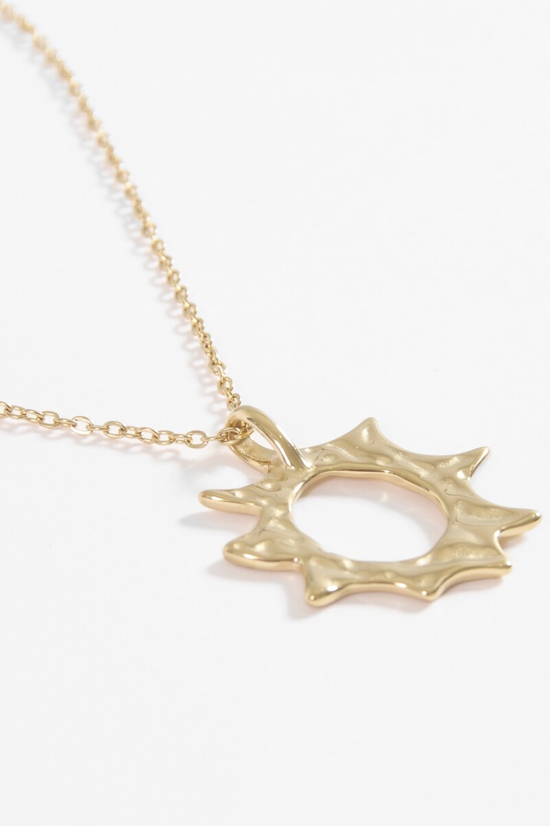 Collar dije estrella texture acero dorado