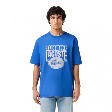 CAMISETA LACOSTE LOOSE FIT COTTON JERSEY PRINT AZUL