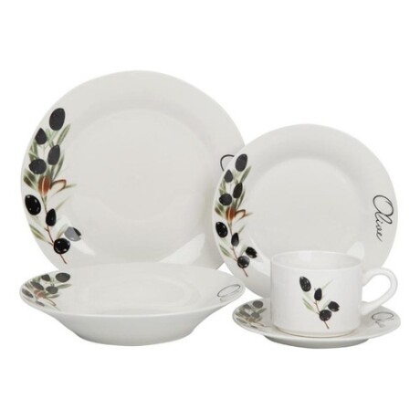 Juego de vajilla One Kitchen en porcelana x 20 piezas Olive