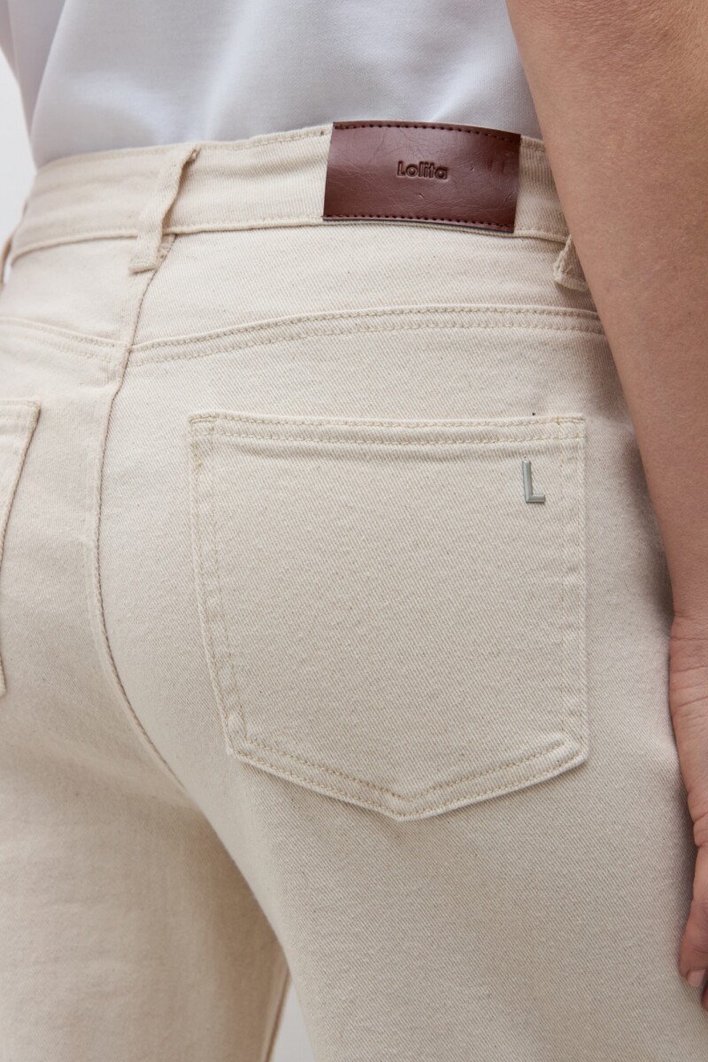 Jean wide leg Aria beige claro