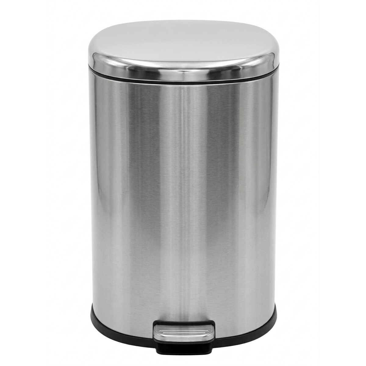 BASURERO METAL PLATA C/PEDAL 20L 