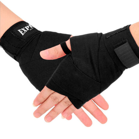 Par De Vendas Expert Largas Boxeo Mma Negro