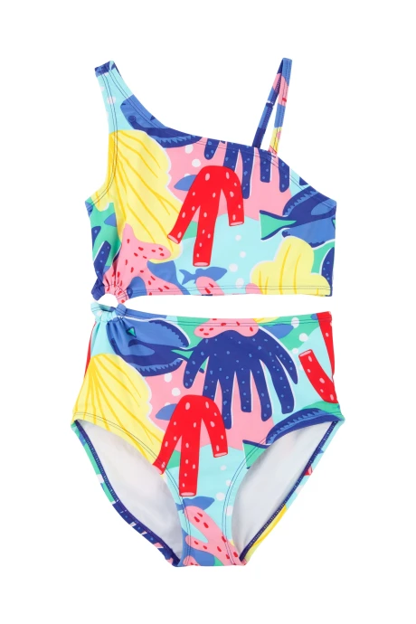Malla de baño una pieza con protección UPF 50+ diseño coral Sin color