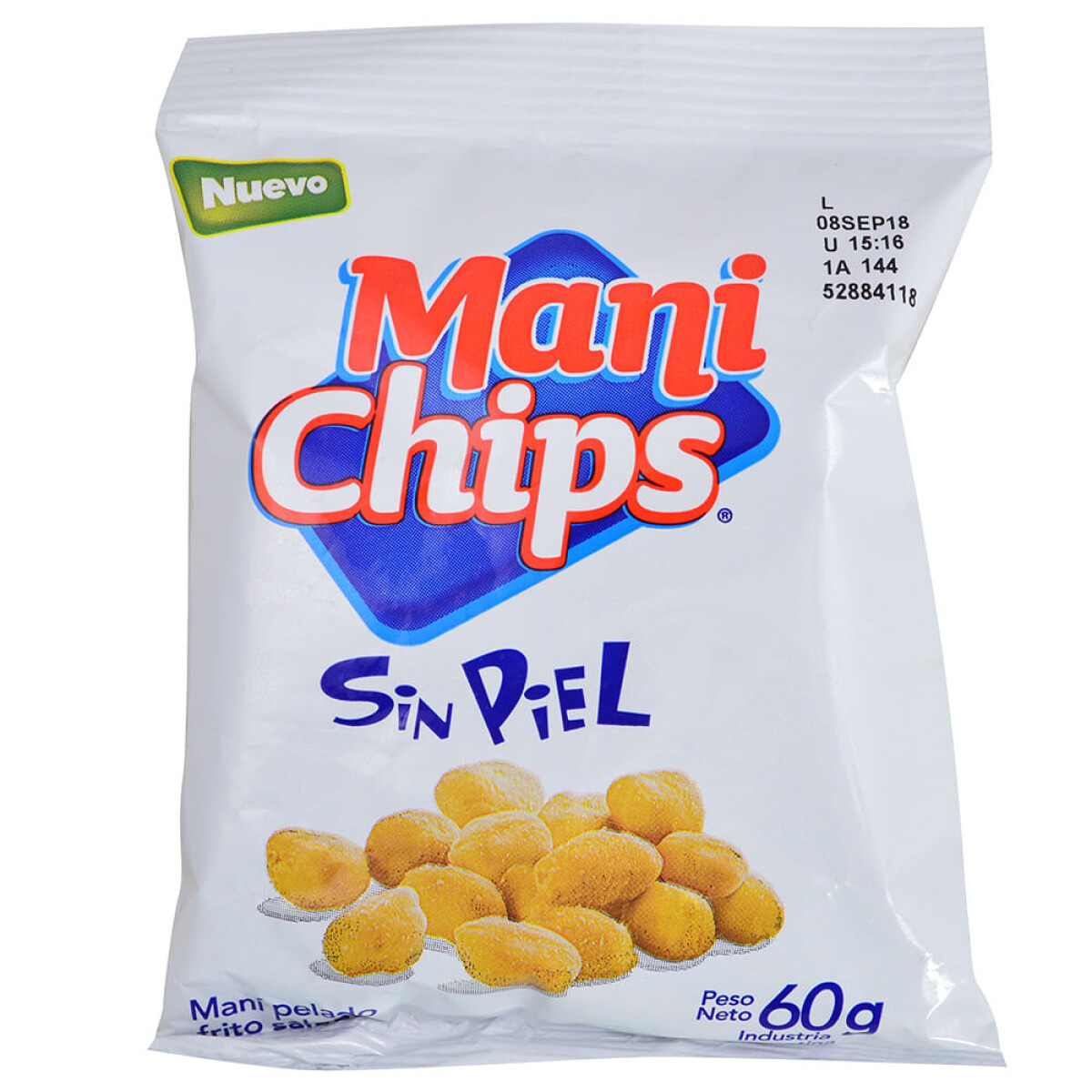 MANI CHIPS SIN PIEL 60 GRS 