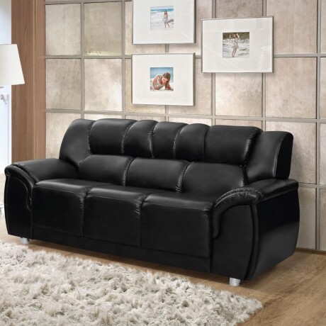 Sofá 3 lugares en PU negro Córdoba Sofá 3 lugares en PU negro Córdoba