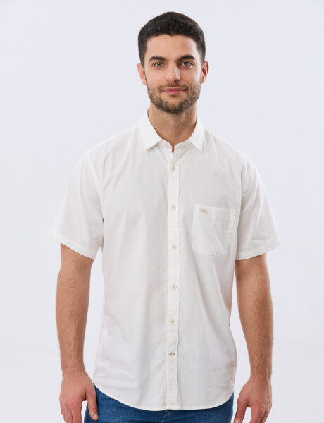 CAMISA LISA DE LINO Blanco
