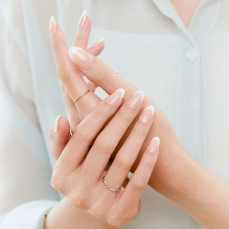 Uñas En Gel Listas (Press On) Clear French Almond