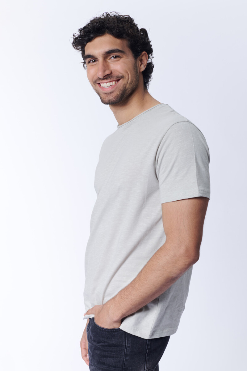 Remera slub Beige