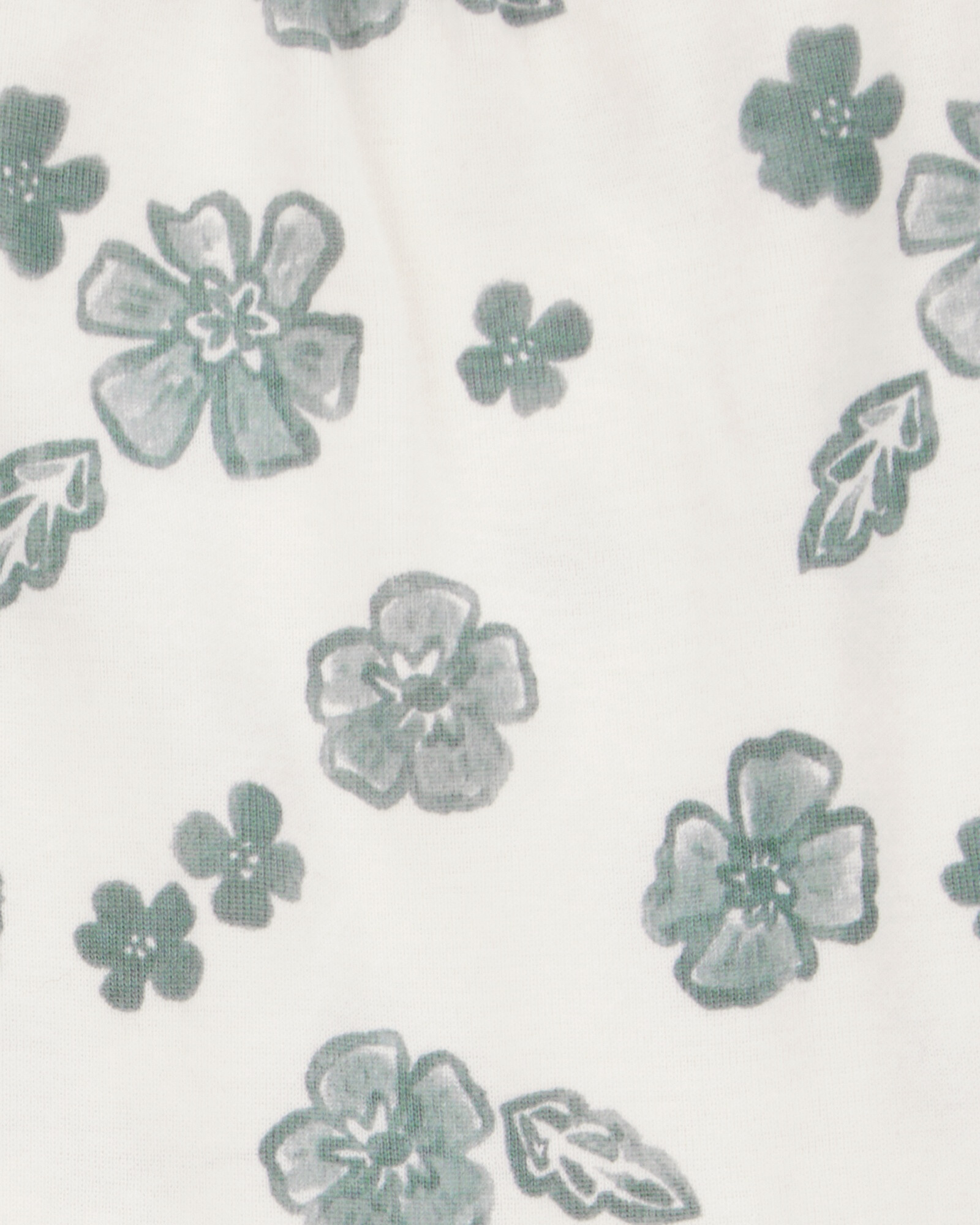 Set dos piezas de algodón, short y body con volados, diseño floral Set dos piezas de algodón, short y body con volados, diseño floral