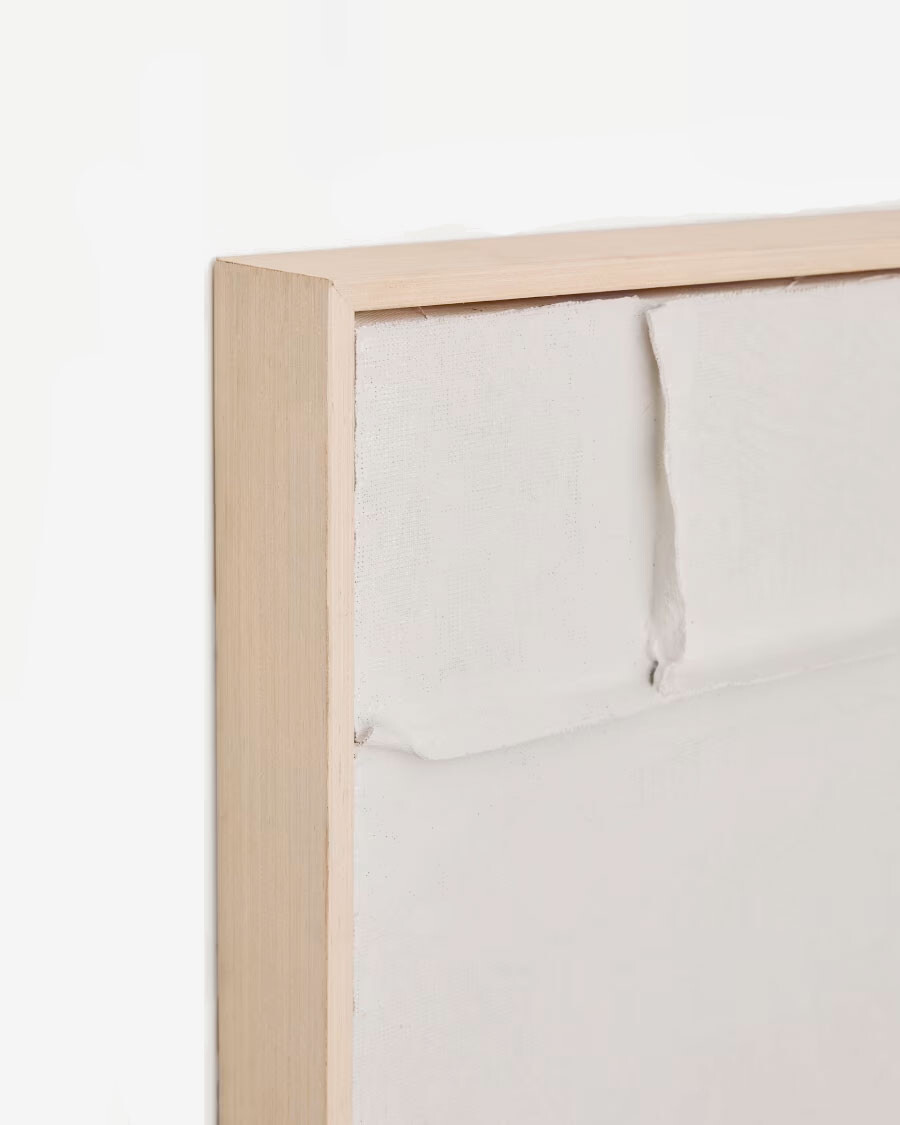 Cuadro Klis de lino con formas geométricas blanco 60 x 90 cm
