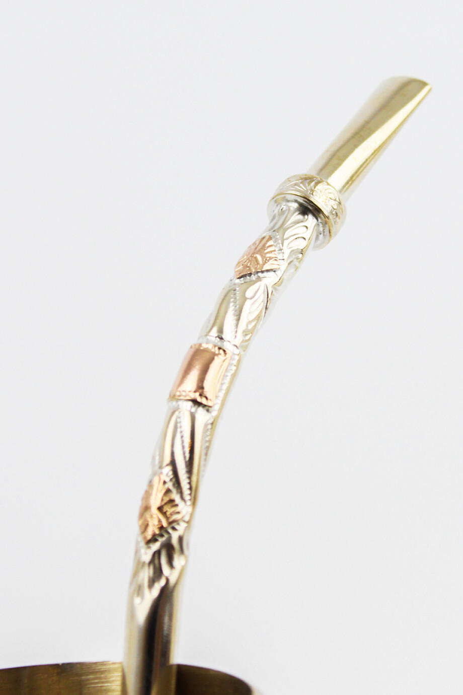 Bombilla Criolla Tres Apliques en Oro Bombilla Criolla Tres Apliques en Oro