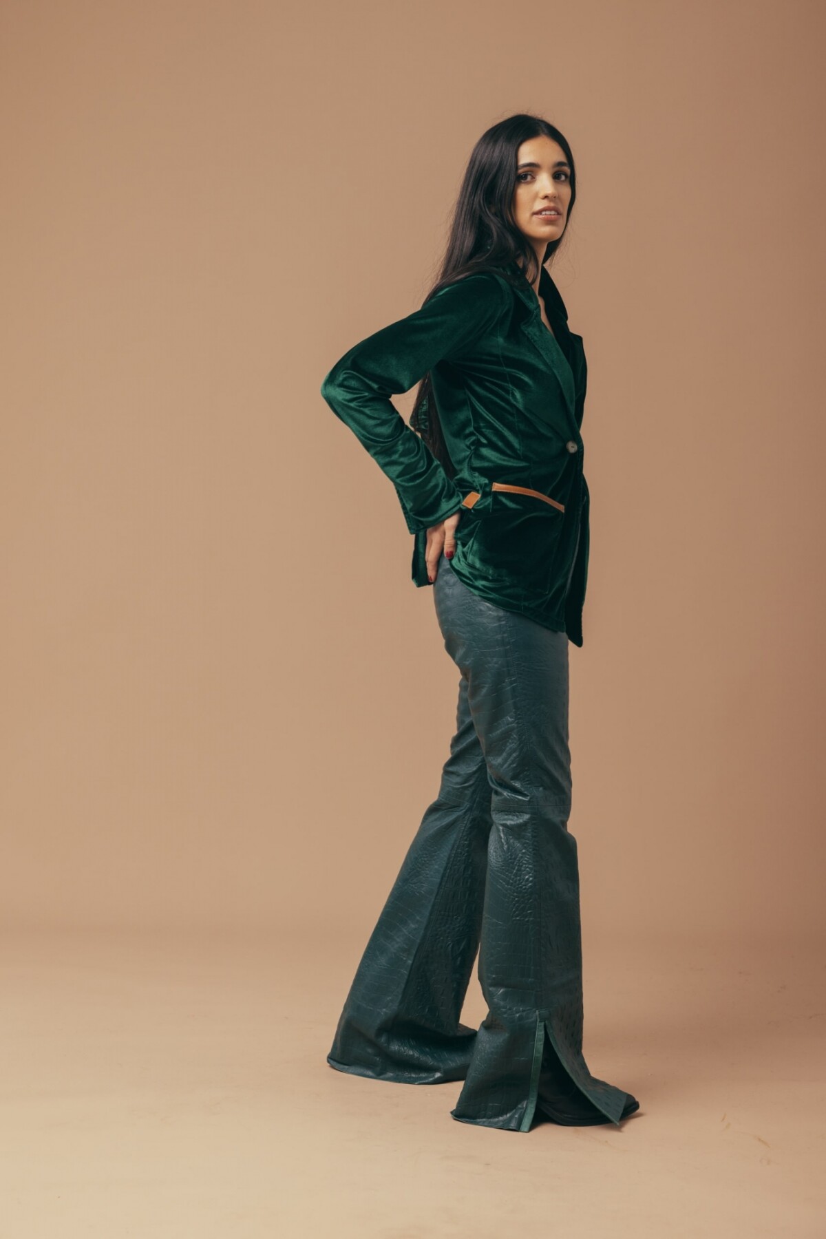 Velvet Suit Blazer Verde