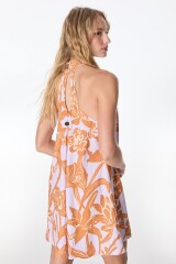 Vestido Mixture Flores Camel