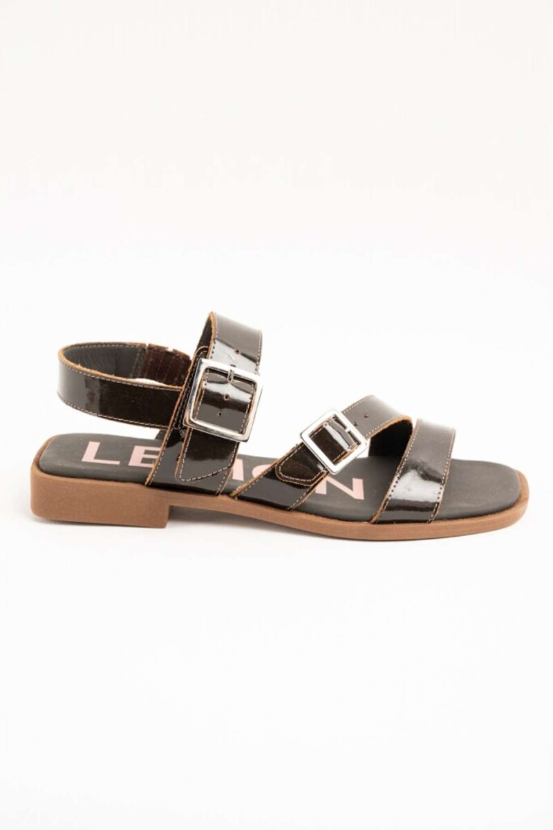 Sandalias De Doble Hebilla - Chocolate 