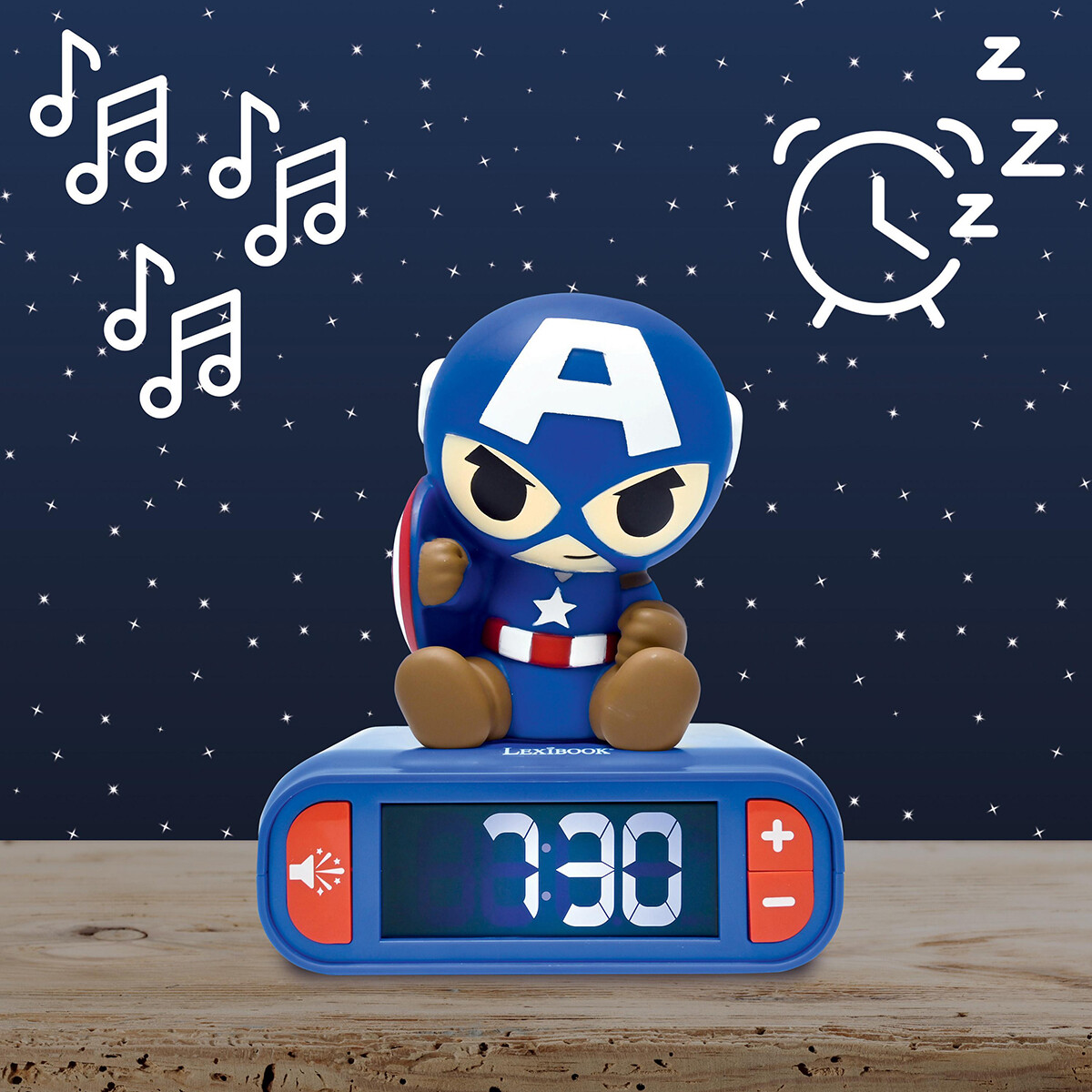 Reloj Despertador Digital 3D Lexibook - Capitán América 