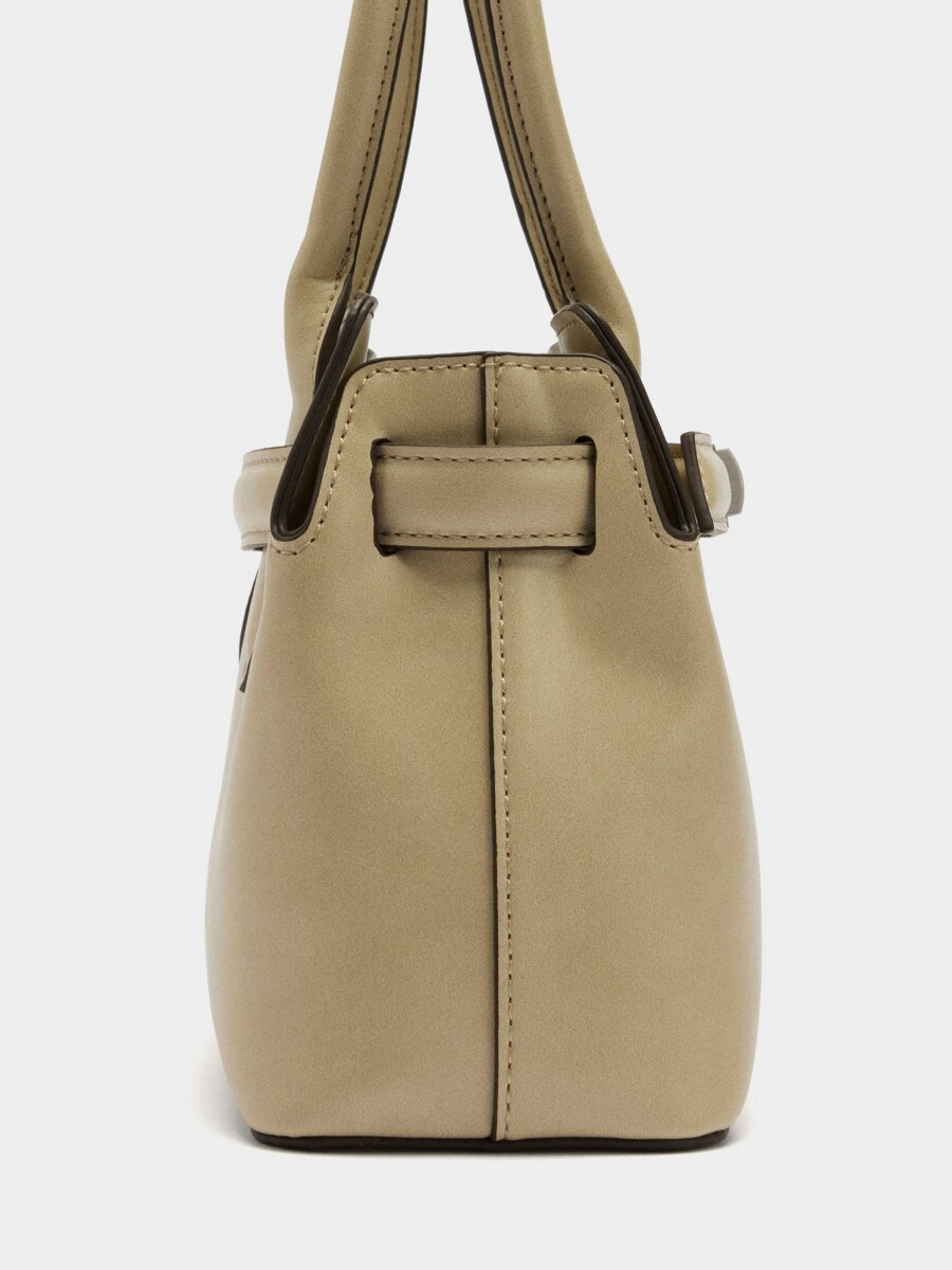 Bolso Tote Con Cinturón crudo