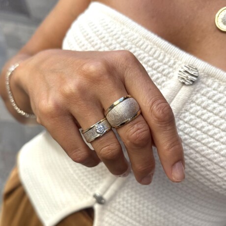 Anillo Positano White - Plata y Oro Anillo Positano White - Plata y Oro