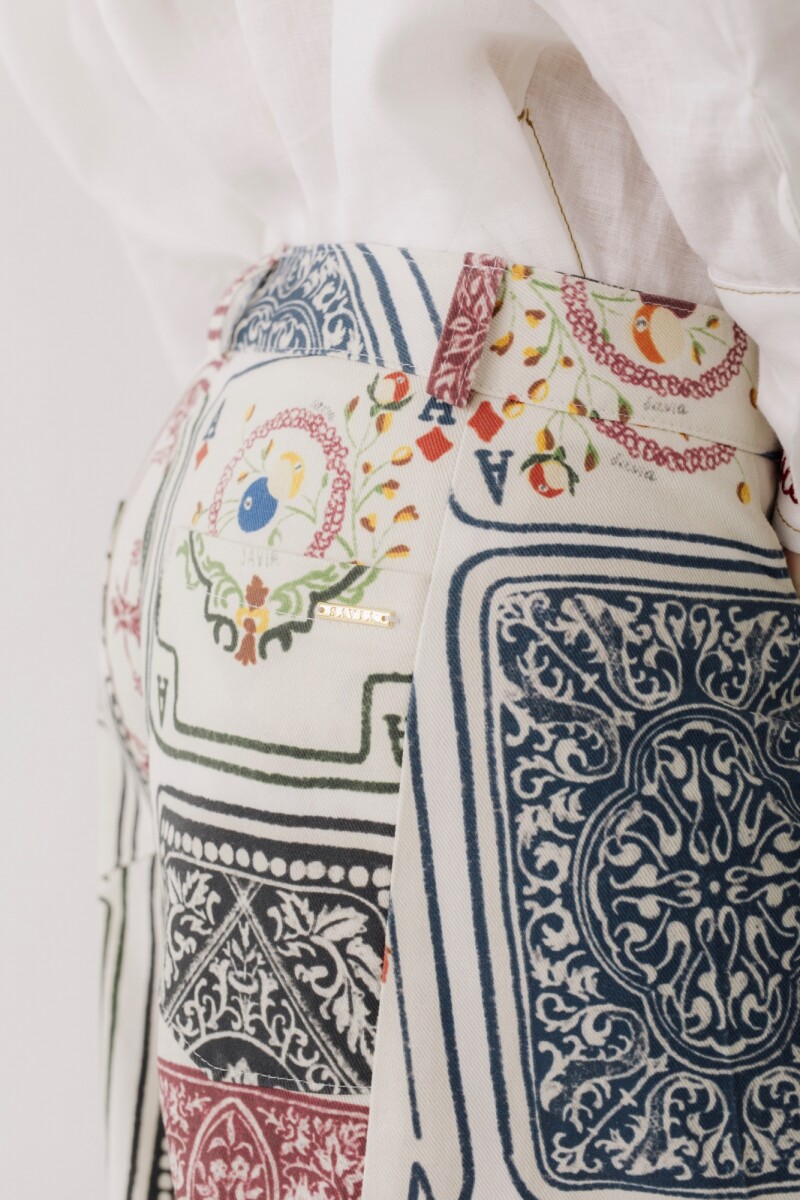 Jean Wide XL Print Ludika Blanco