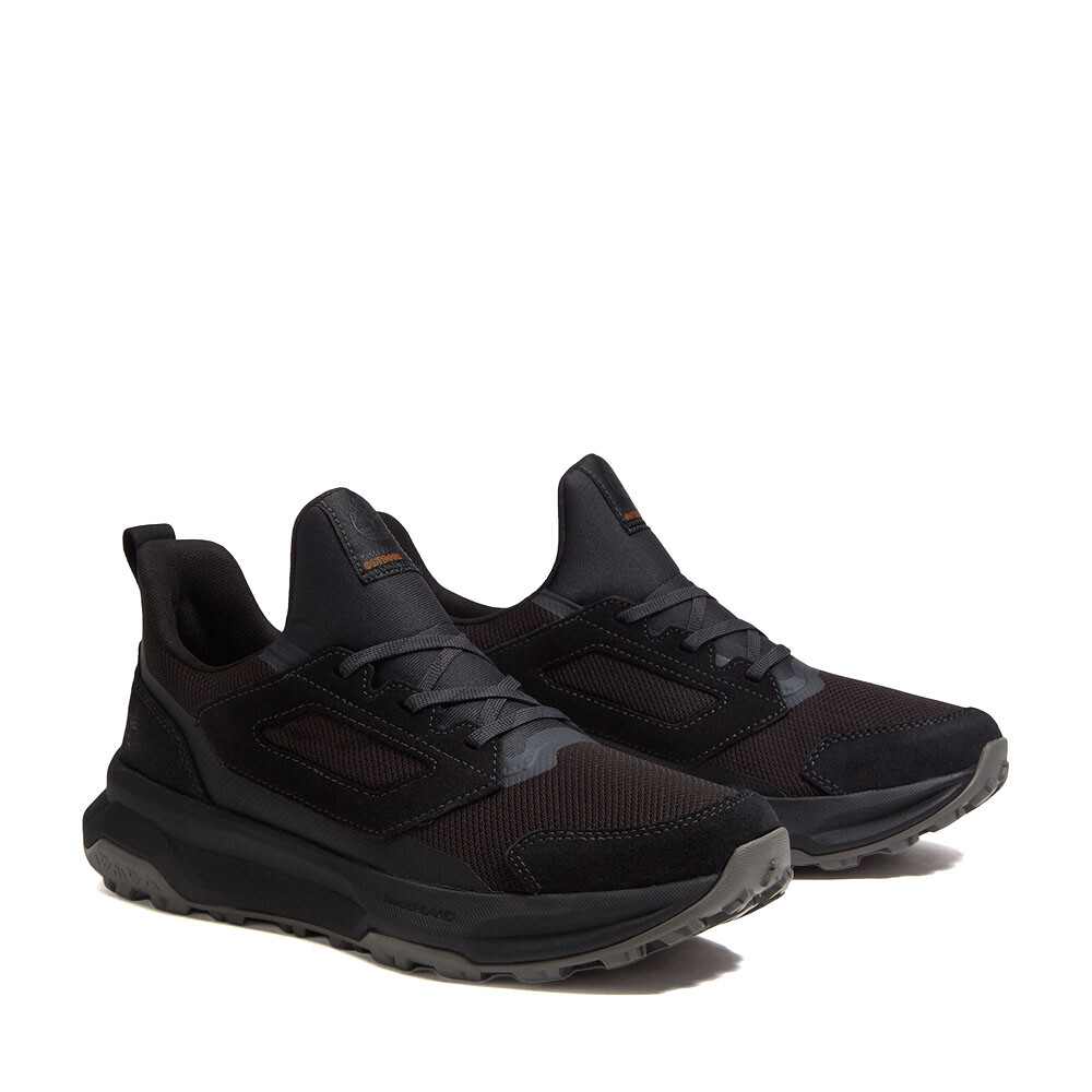 Low Lace Up Sneaker Black Mesh