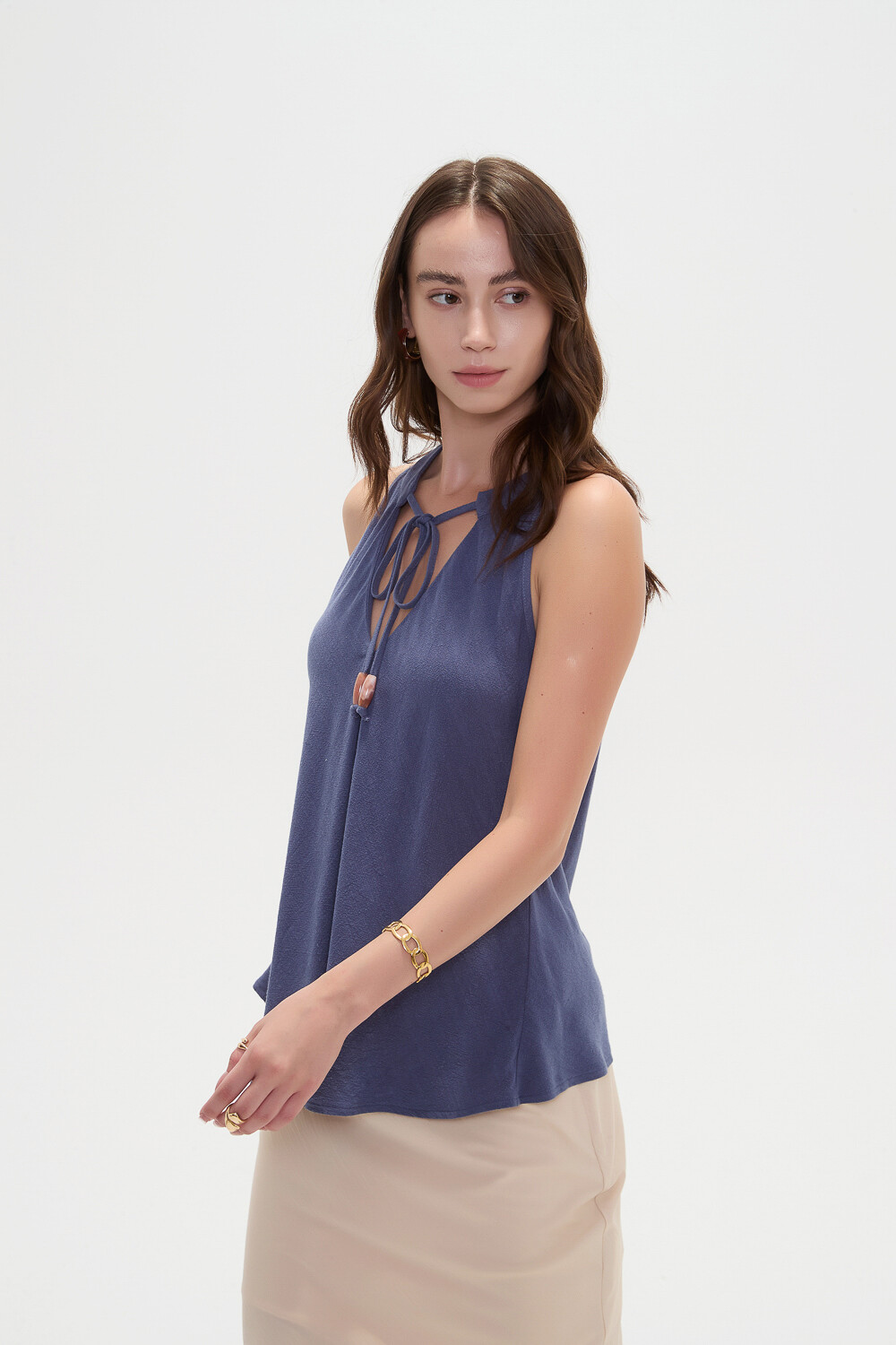 Musculosa Zirel Azul Grisaceo