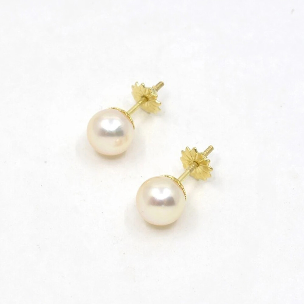 7 mm Caravanas en Oro 18 K Y Perlas. 7 mm Caravanas en Oro 18 K Y Perlas.